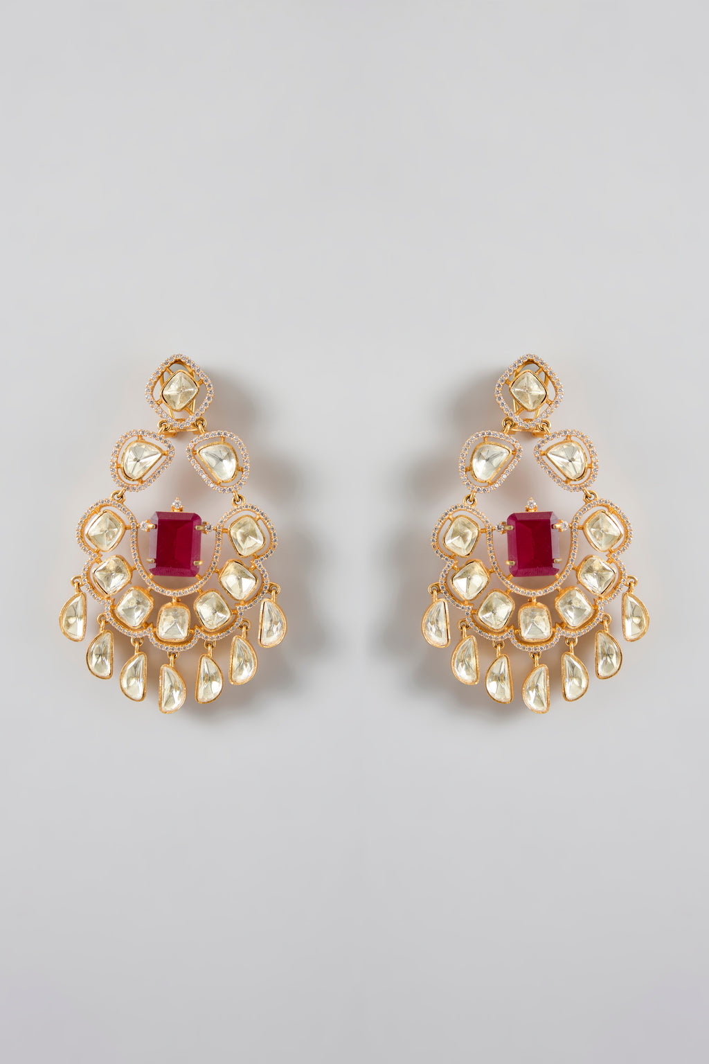 Ruby Radiance Chaandbali Earrings