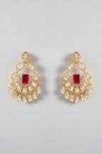 Ruby Radiance Chaandbali Earrings
