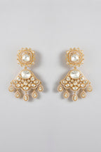 A classic silhouette elevated gold-plated danglers adorned