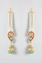 Pachi Kundan Peacock Jhumka Earrings