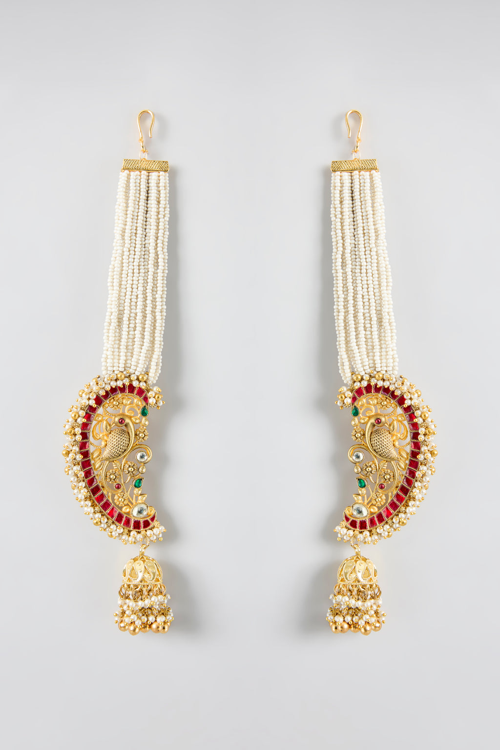 Gold-Plated Full-Ear Jhumka Earrings
