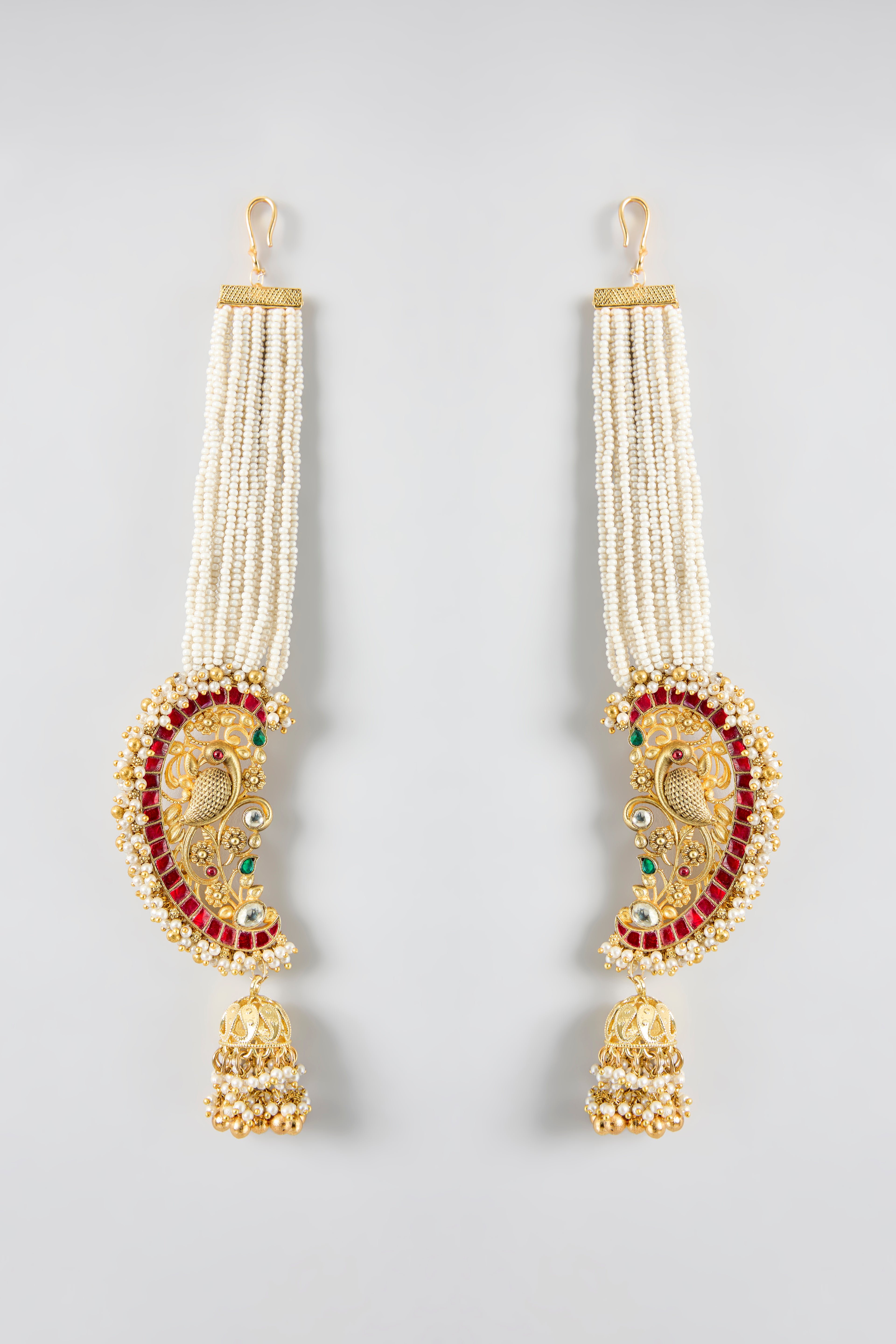 Gold-Plated Full-Ear Jhumka Earrings