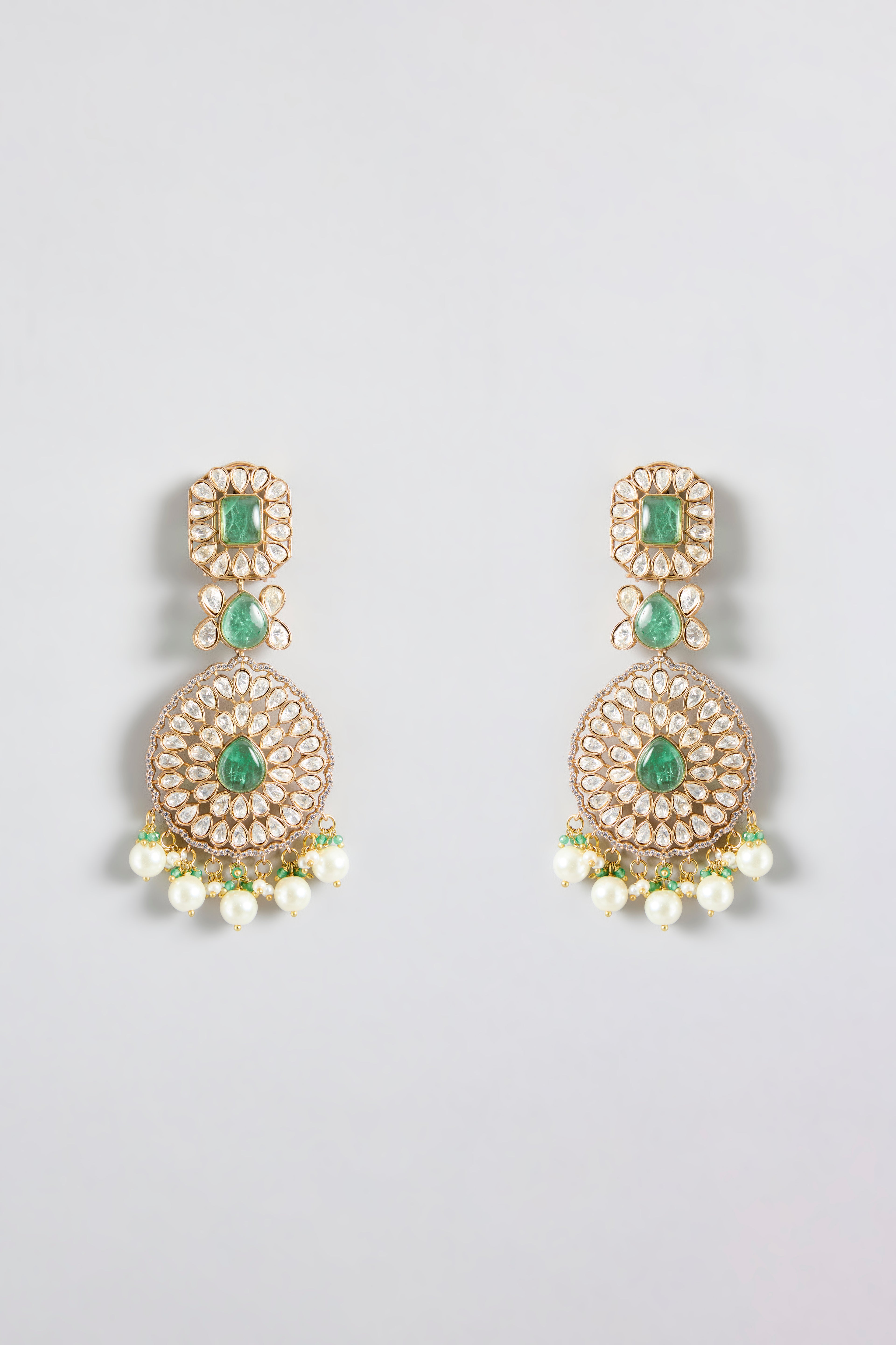 Polki Kundan Emerald Bridal Set