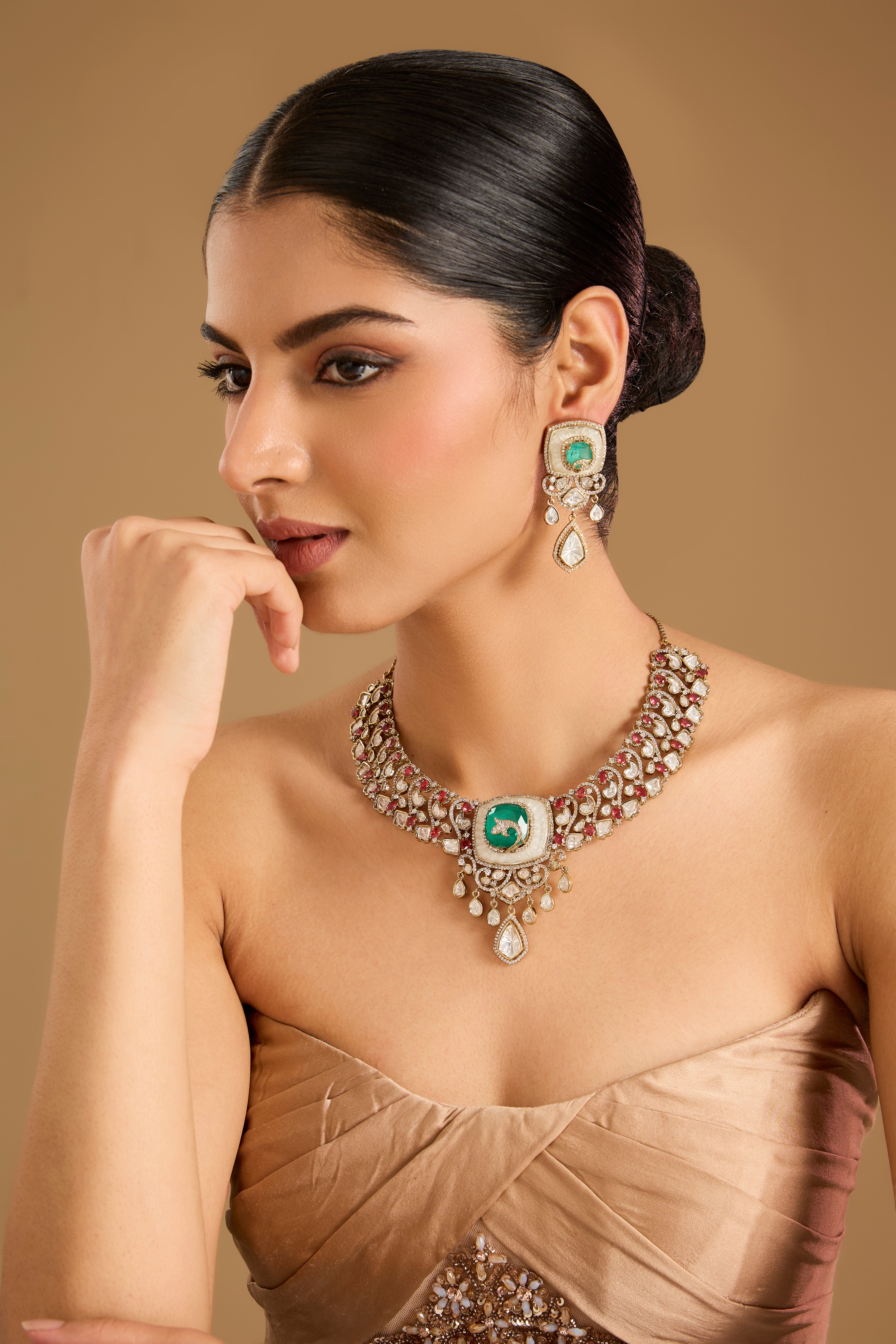 Mother of Pearl Bridal Necklace Set