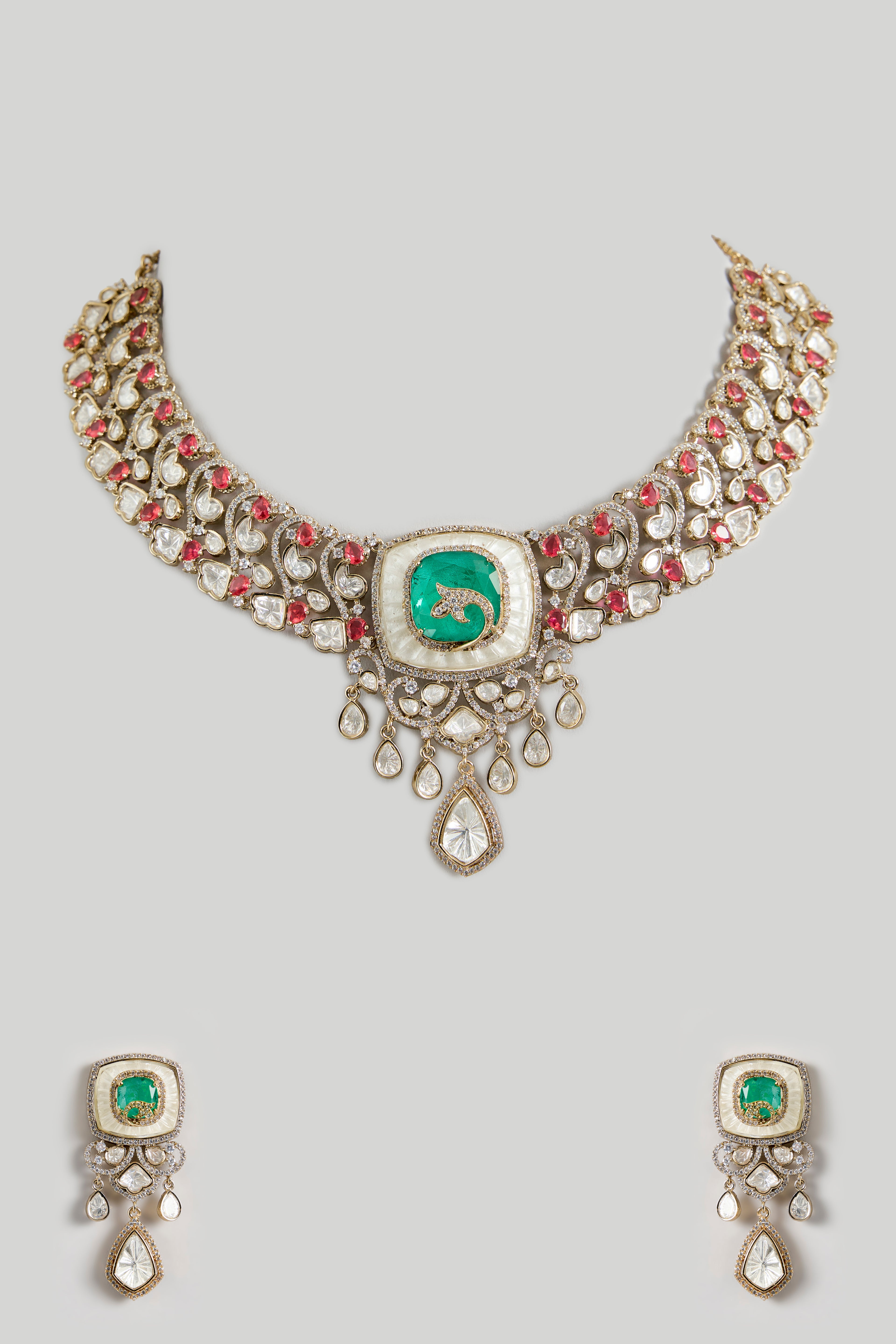 Mother of Pearl Bridal Necklace Set