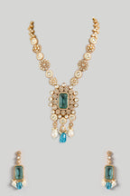 Regal Aquamarine Doublet Necklace Set