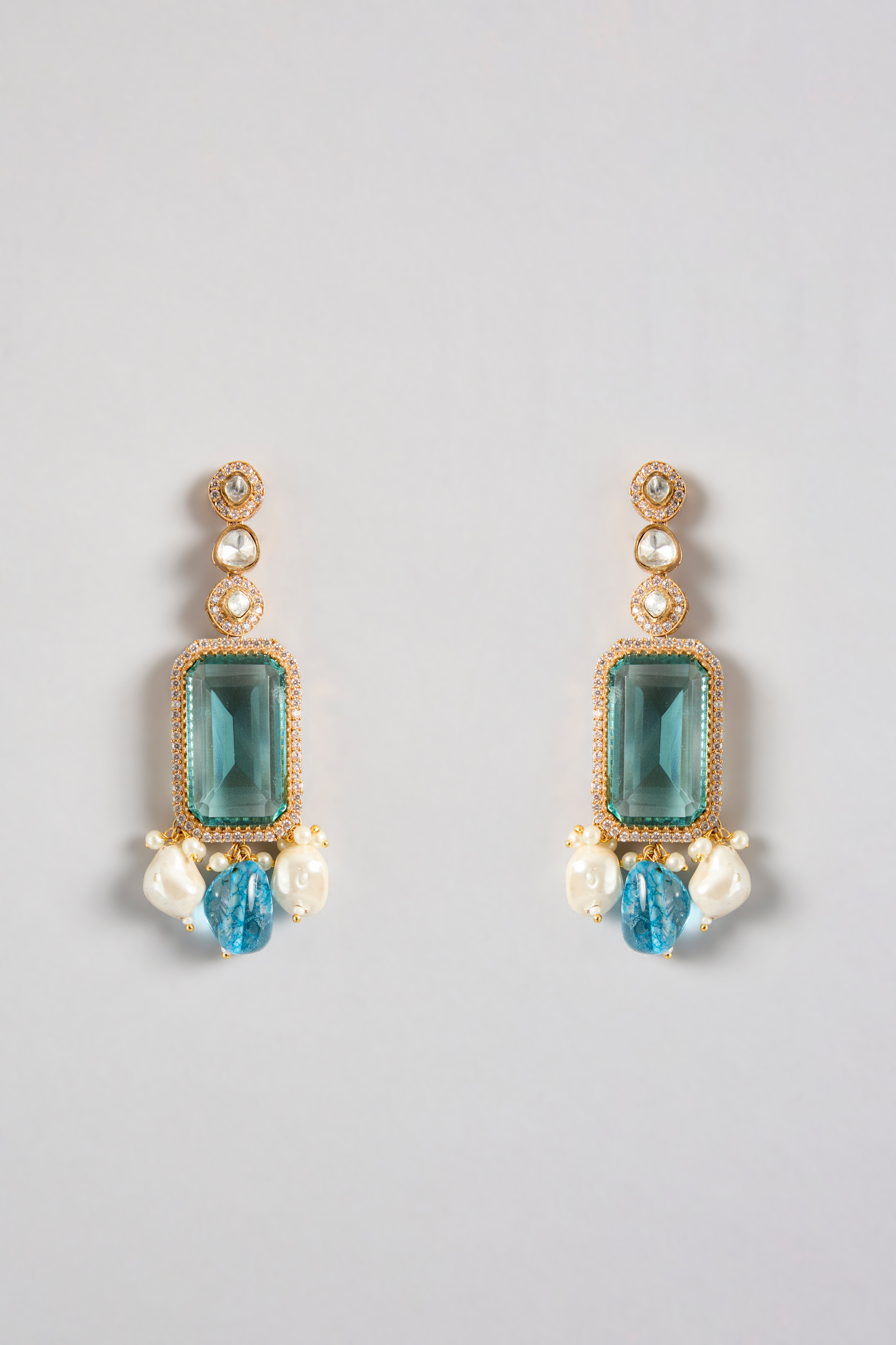 Regal Aquamarine Doublet Necklace Set