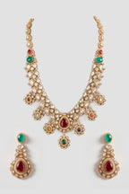 Navratna Moissanite Necklace Set