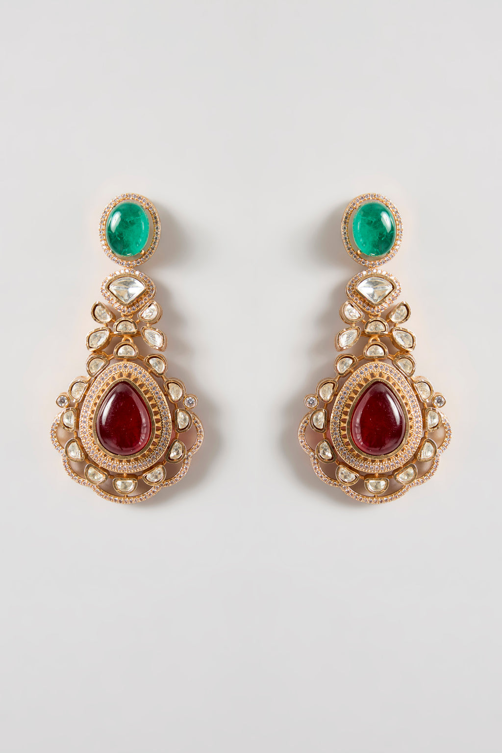 Navratna Moissanite Necklace Set