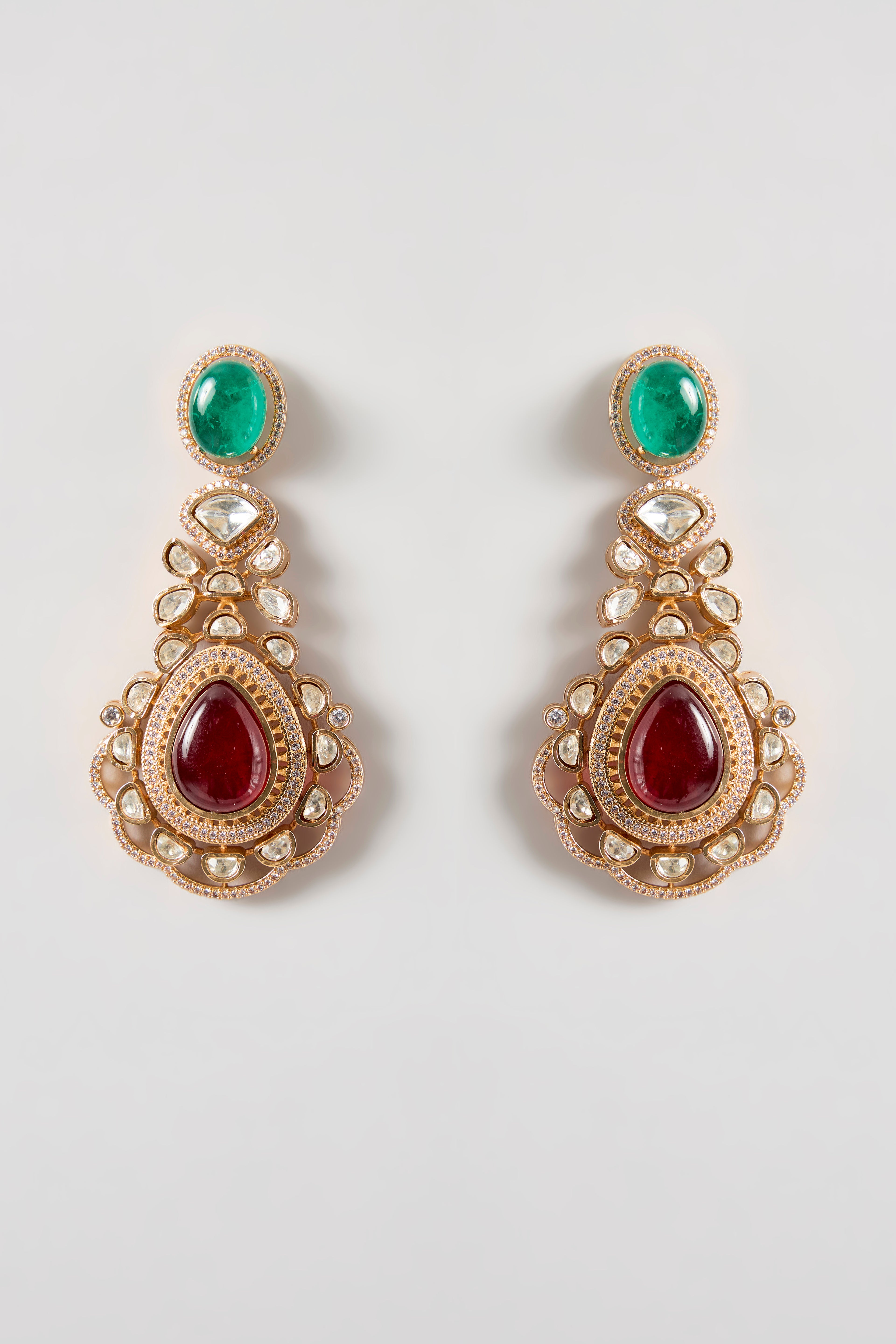 Navratna Moissanite Necklace Set