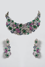 Floral Multicolour Statement Necklace Set