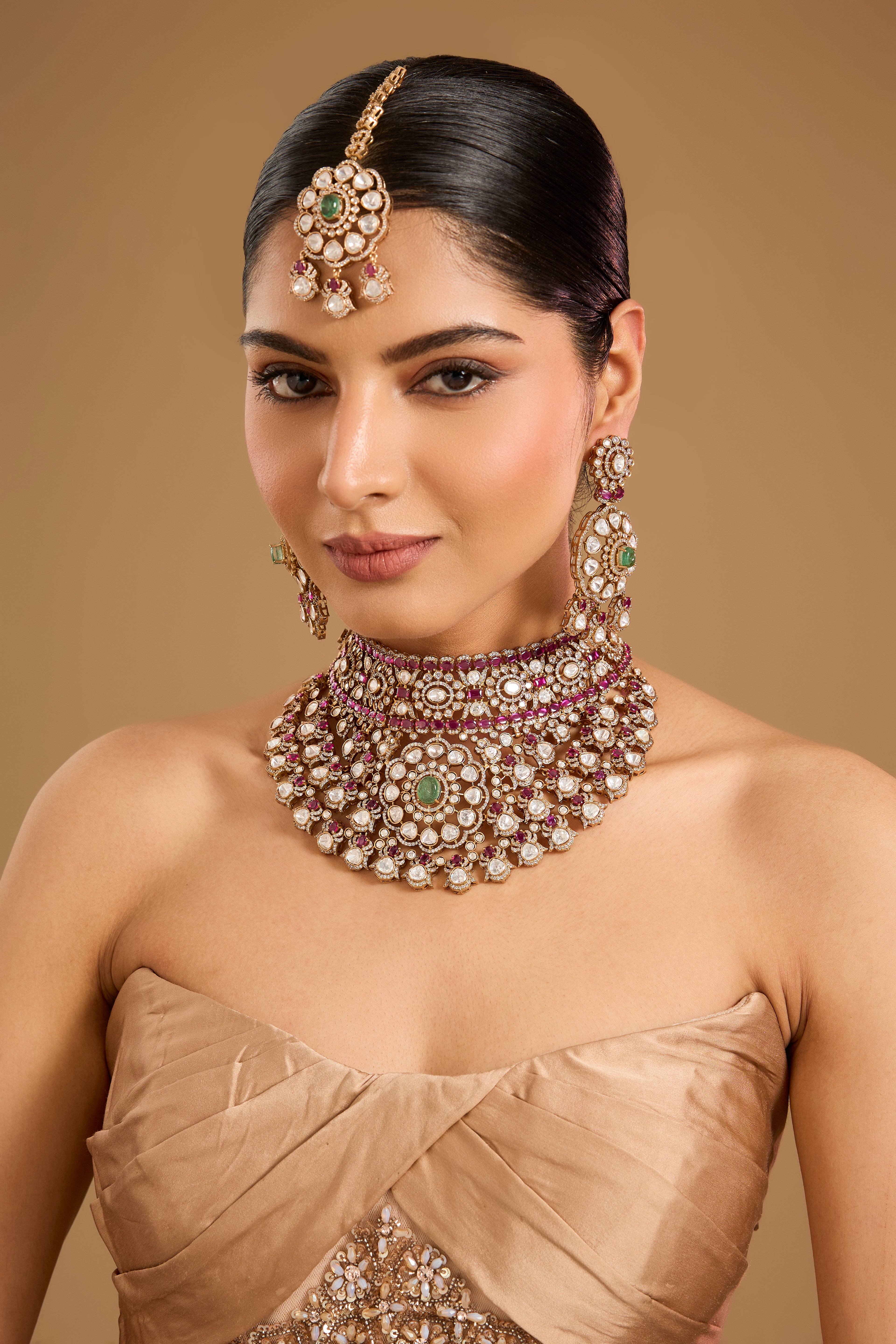 Royal Moissanite Bridal Choker Set