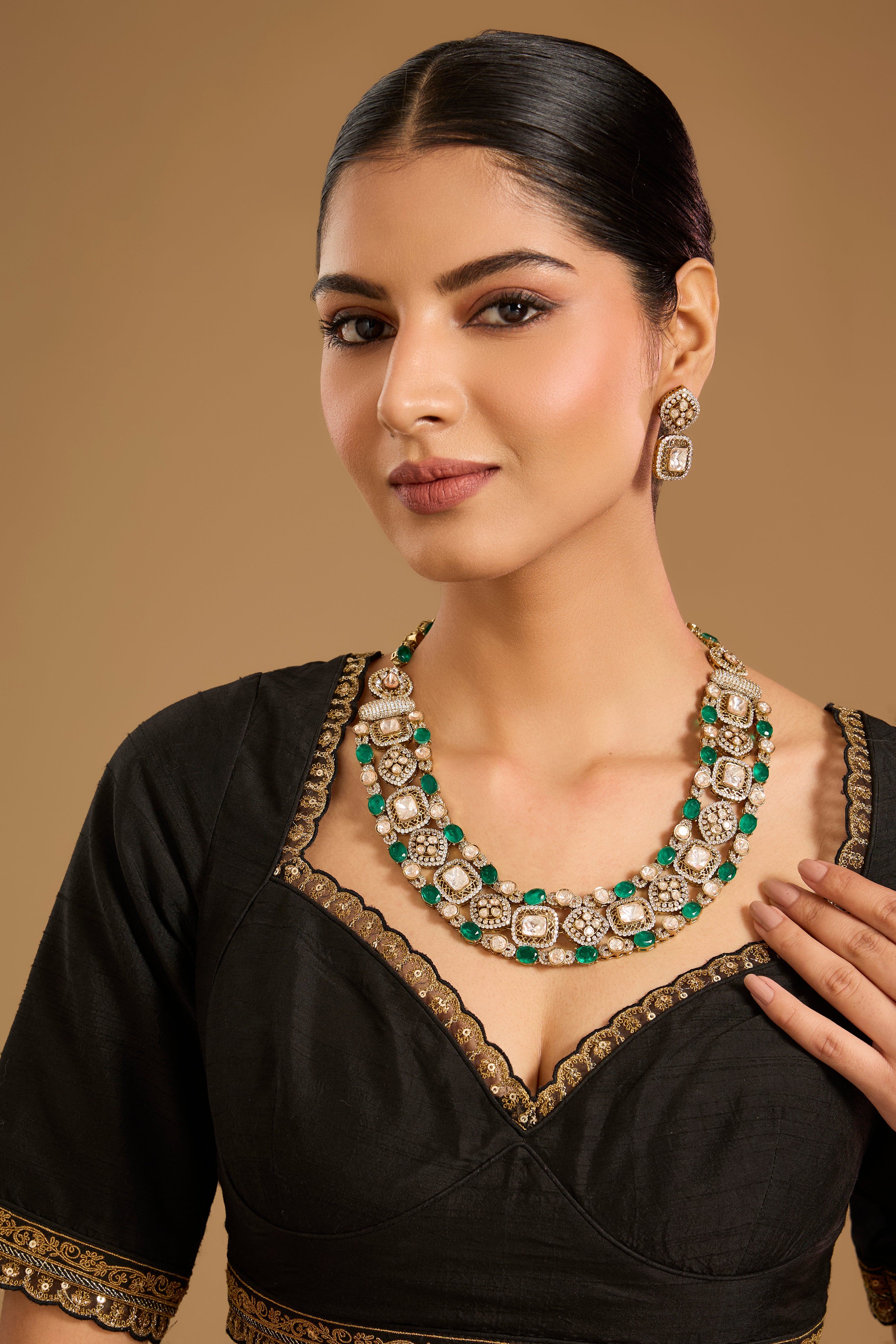 Emerald Bridal Necklace Set