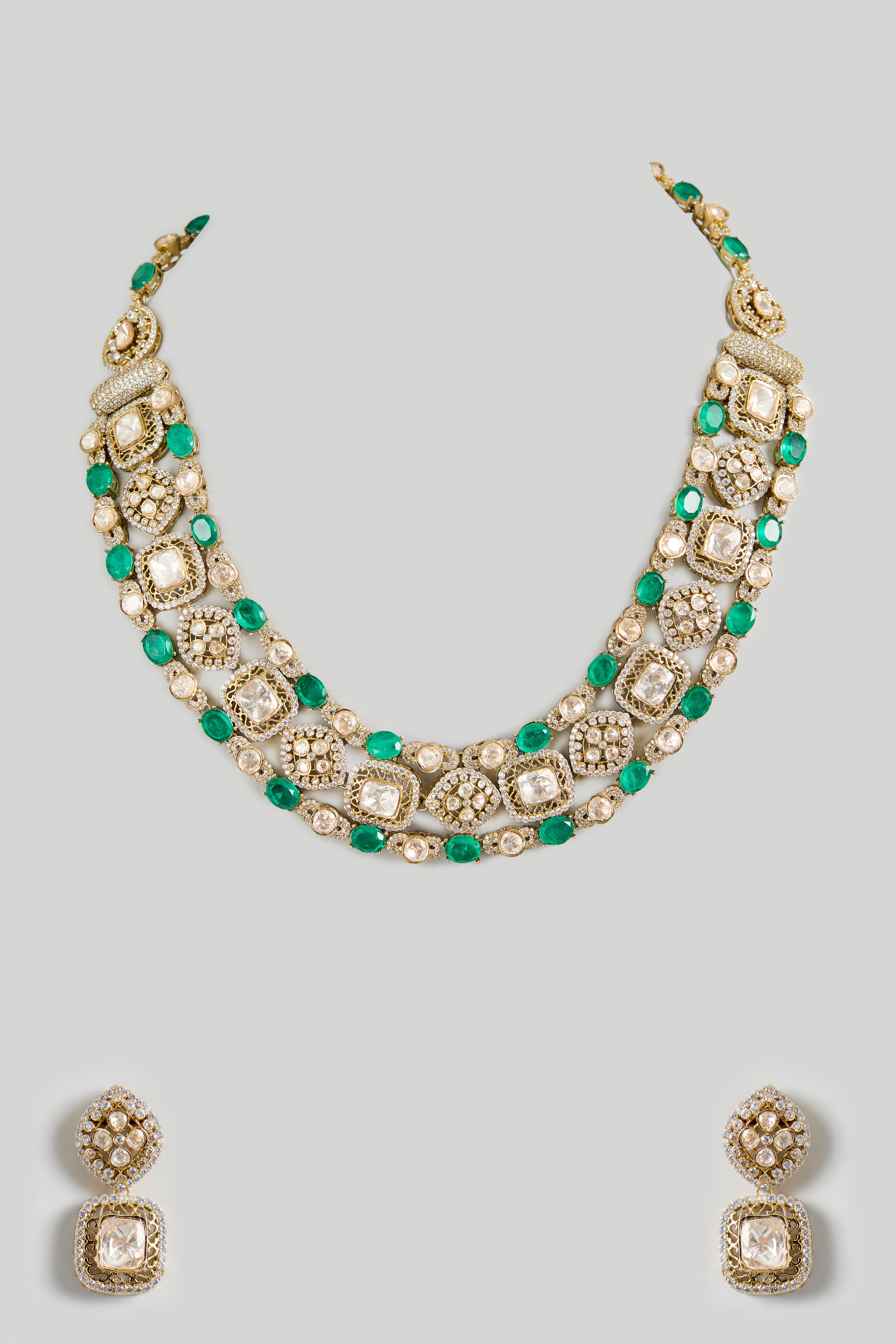 Emerald Bridal Necklace Set