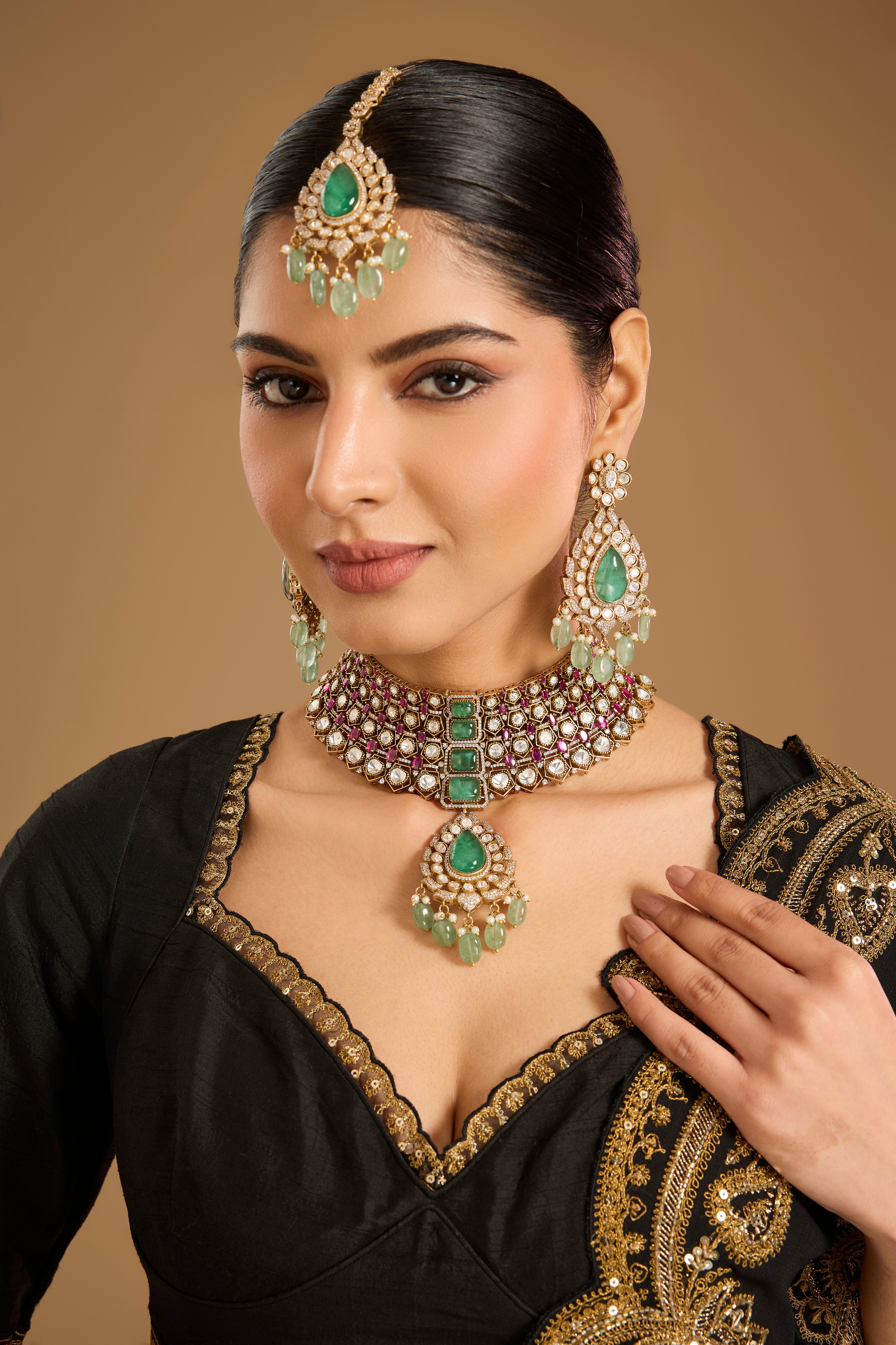 Moissanite Bridal Choker Necklace Set