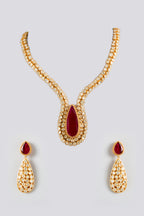 Ruby Mossanite Polki Necklace Set