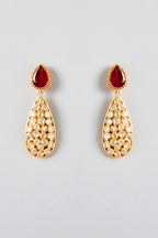 Ruby Mossanite Polki Necklace Set