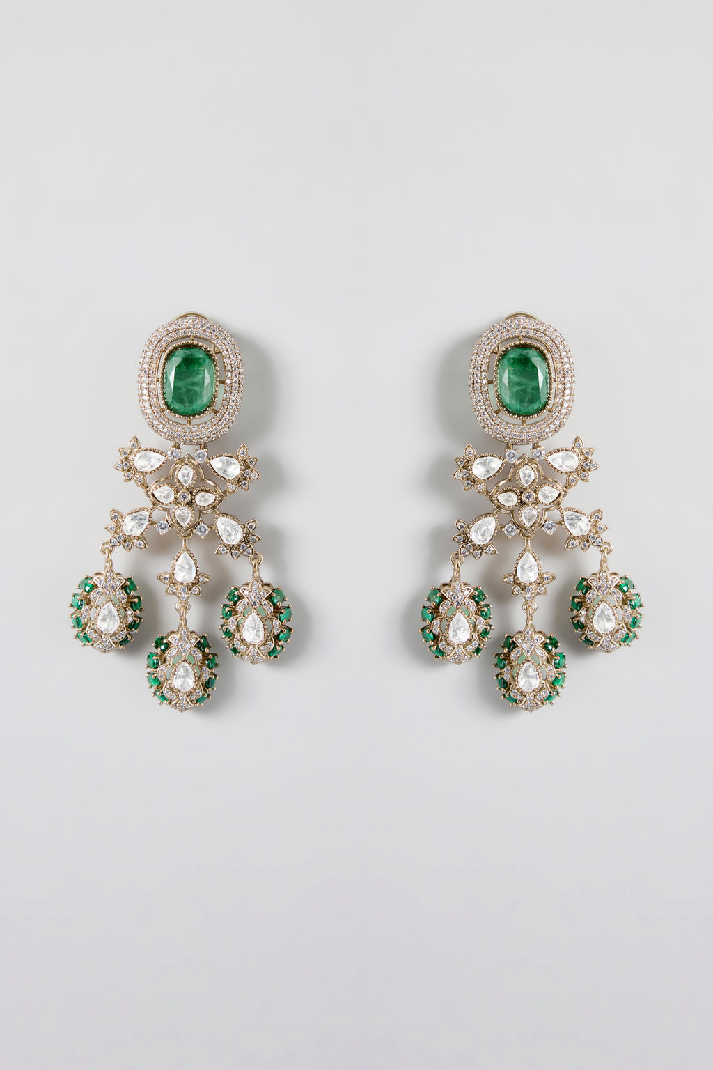 Emerald Reverie Polki Long Necklace Set