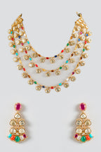 Éclat Navratna Moissanite Layered Necklace Set